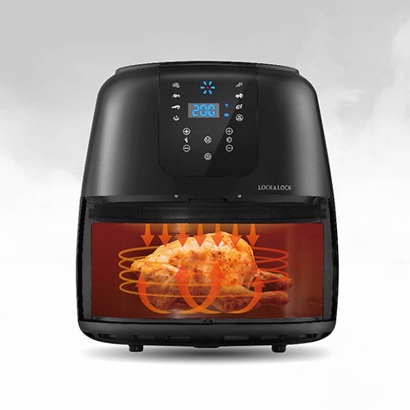 [Áp voucher giảm thêm 300k] Nồi Chiên Không Dầu, LocknLock Super Jumbo Air Fryer, 7.2L - Màu Đen - EJF296BLK, , large image number null